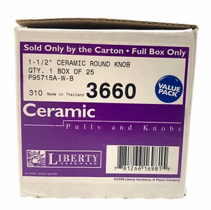 Lote de 7 perillas redondas de cerámica blancas Liberty 11⁄2"" P95715C-W-C - Imagen 1 de 5