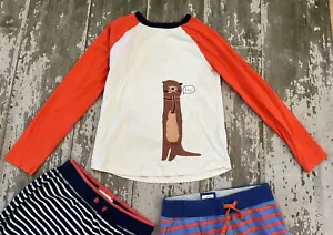 Johnnie B mini BODEN Red White Raglan Knit Shirt Otter Glitter animal Graphic 11 - Foto 1 di 5