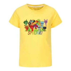 Sprunki- T-shirt Summer Boys Cotton Short Sleeve Casual Tees Tshirt O-neck Top - Picture 1 of 38