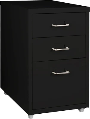 Mobile File Cabinets with 3 Drawers, Metal Chest of Drawers Anti-Rust, Bedside C - image 1 of 4