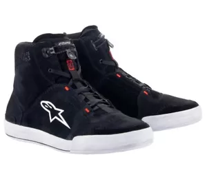 Casual Motorcycle Boots Alpinestars Chrome Suede CE Armoured - Black/Grey/Red - Picture 1 of 2