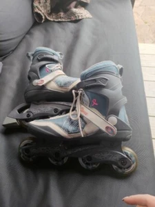 Woman's K2 Inline Skates Size 7.5 Cancer Awareness Ribbon CLEAN condition! - Picture 1 of 6