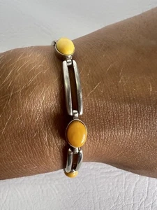 Butterscotch Bernstein 925 Sterlingsilber Armband 7 Zoll - Bild 1 von 8