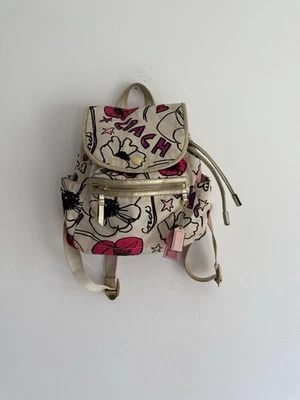 ✿ Coach Backpack F19284 Signature Pop Art Floral Canvas Leather Trim - Image 1 of 4