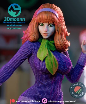 Daphne, Scooby Doo, 1/4-1/24, Unbemalt, 3D-Druck, Figur, Statue, 3Dmoonn - Bild 1 von 4