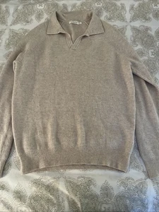 SuitSupply Mens Size M Beige Long Sleeve Wool & Cashmere Blend Pullover Sweater - Picture 1 of 7