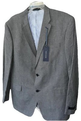 Blazer Tommy Bahama Gris Azul Marino 2 Botones Doble Ventilación Algodón Talla 44L Delgado para Hombre Foto 1 de 4