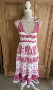 MONSOON EMBROIDERED CHEESECLOTH HALTERNECK BOHO DRESS BNWT SIZE 10 RRP £95.00 - Picture 1 of 7