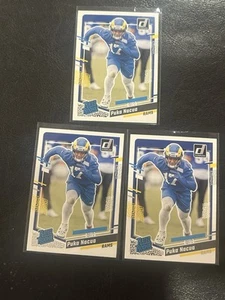 Puka Nacua Rookie Football 3 Card Lot Donruss Rams - Picture 1 of 2