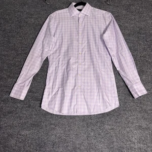 Proper Cloth Dress Shirt Men’s L Lavender Non-Iron Windowpane Business Professio - Picture 1 of 15