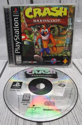 Crash Bandicoot (PlayStation 1, 1996) PS1 Black Label w/ Reg Card, Tested - READ - Image 1 of 4