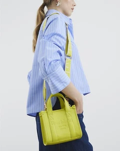 River Island Womens Tote Bag Lime Mini Embossed Grab Top Handle Popper - Picture 1 of 11