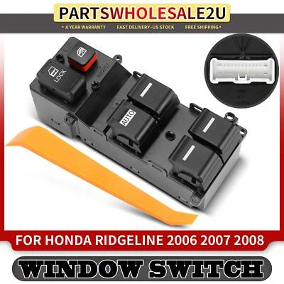 Interruptor de ventana eléctrica del lado del conductor delantero izquierdo para Honda Ridgeline 2006 2007-2008 Foto 1 de 4