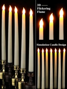Funtery 48 Pcs Ivory Flameless Fake LED Taper Candles Battery Operated - Picture 1 of 6