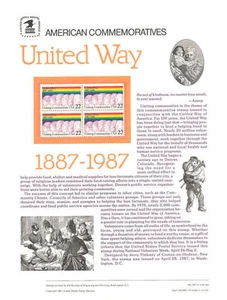 #281 22c United Way Anniv. Panel de estampillas conmemorativas #2275 USPS - Imagen 1 de 1