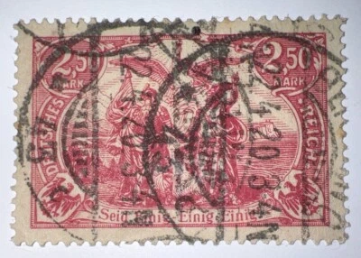 Sellos de viaje: estampillas de Alemania Mi 115 - marca de 2,50 usadas Ng, estampadas a mano Foto 1 de 4