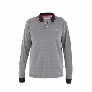 Duke Polo Shirt Mens Long Sleeve Casual Wear Hawstead Contrast Collar 2XL-6XL - Picture 1 of 3