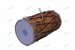 Mango Wood Punjabi Bhangra Dhol Teak Wood Finish Free With Bag Free Ship - Picture 1 of 12