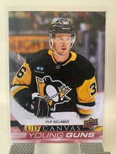 2022-23 Upper Deck Serie 2 Young Guns Canvas Filip Hallander # C230 Penguins