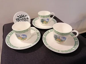 RICHARD GINORI, 8 tazzine da caffè con piattino in porcellana, Lago Stresa - Picture 1 of 4