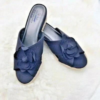 Женские сандалии-шлепанцы LifeStride Omega на танкетке размер 7,5 М, черные НОВЫЕ $60 - Изображение 1 из 4