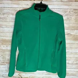 Champion Women’s Green Full-zip High Collar Fleece Jacket Size Medium - Picture 1 of 4
