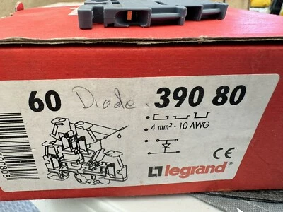Legrand, 39080 Series  Din Rail Terminal 4mm 10AWG With Diode - Image 1 of 3