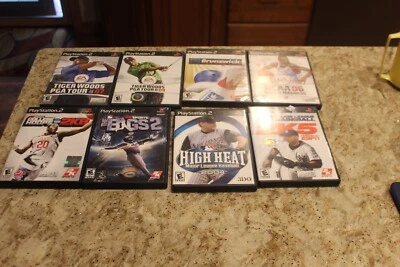 PlayStation 2 PS2 Games Lot of 8 Games, Woods,  NCAA, MLB, Bowling with books - Image 1 of 4