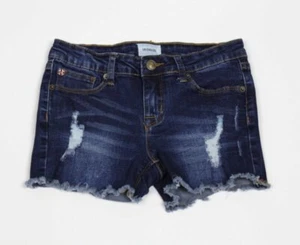 HUDSON Low Rise Dark Wash Blue Cut Off Denim Jean Shorts Girls Size 12 - Picture 1 of 6