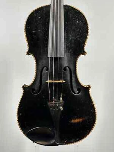 Alte schwarze 4/4 Geige mit Löwenkopf Violine Violin Violon Stradivarius - Picture 1 of 11