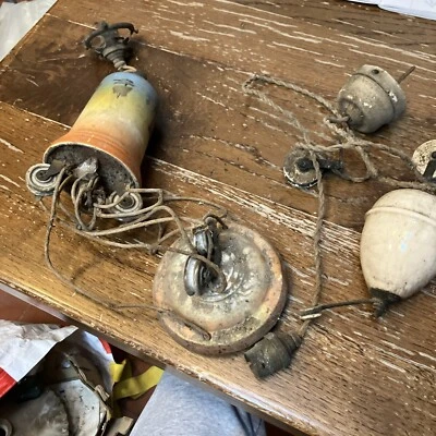 Lot Ancien Plafonnier Monte Et Baisse À Restaurer Nettoyer Décoré Jus De Grenier - Photo 1/4