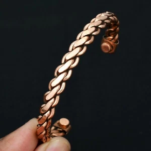 Copper Twisted wire Design Health Benificial Free Size Copper Bengle ZS-12 - Picture 1 of 5