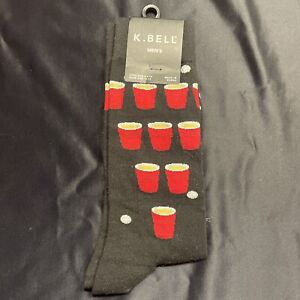 K. Bell Mens Crew Socks - Beer Pong Crew Socks (10-13)