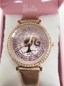 Barbie Silhouette, Quartz Movement & Rhinestone Watch. Bronze Gold Tone Strap. - Picture 1 of 4