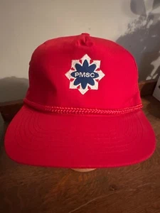 PMSC Rope Hat Vintage Vtg Embroidered Snapback Adjustable RED - Picture 1 of 7
