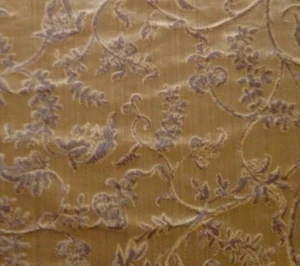 RUBELLA Bronzino Floral Gold Strie Floral Silk Warp 2+ yards New - Picture 1 of 2
