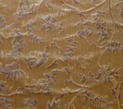 RUBELLA Bronzino Floral Gold Strie Floral Silk Warp 2+ yards New - Image 1 of 2