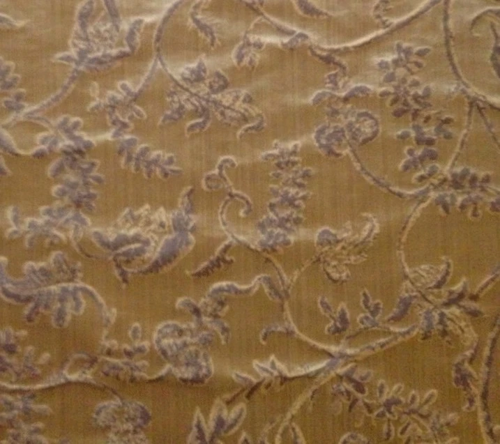 RUBELLA Bronzino Floral Gold Strie Floral Silk Warp 2+ yards New - Image 1 of 2