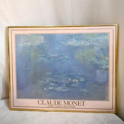 Claude Monet VTG 1986 Framed Print Nympheas Water Lillies  16×20  Rare  - Image 1 of 4