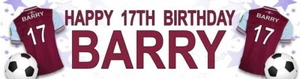 PERSONALISED BANNERS NAME AGE PHOTO BIRTHDAY FOOTBALL 1st 2nd 3rd 4th 5th 6th K1 - Picture 1 of 4