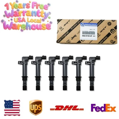6PCS OEM Ignition Coils for Dodge Jeep Mitsubishi 3.7L V6 4.7L V8 UF270 - Image 1 of 4