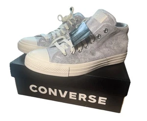 Converse CTAS Madison Mid Grey Winter Silver Glitter Sneaker Women Size 11 US - Picture 1 of 8
