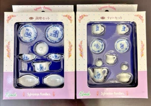 Juego de 2 vajilla de porcelana azul Sylvanian Families (juego de cocina y juego de té) - Imagen 1 de 7