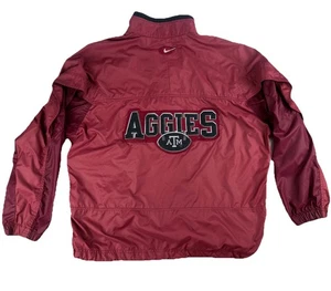 Vintage Nike Texas A&M Aggies Windbreaker Jacke Maroon Black Herren Gr. L 1/4 Zip - Bild 1 von 5