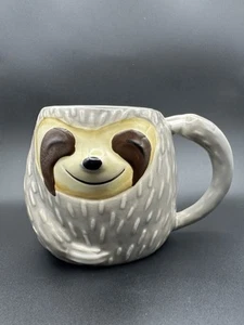 Faultier Kaffeebecher Teetasse Übertopf 3D bemalt - Bild 1 von 6