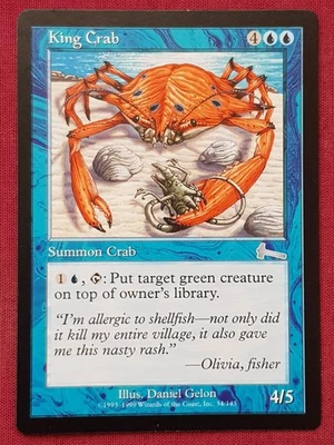 Magic The Gathering URZA'S LEGACY KING CRAB blue card MTG - Image 1 of 2
