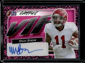 2023 Pro Set Metal Malik Benson Campus VIP Pink Prismatic Auto #7/10 - Picture 1 of 2