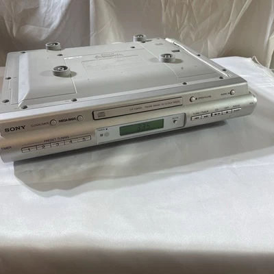 Sony ICF-CDK50 Bajo Gabinete Reproductor de CD Reloj Radio Sin Control Remoto Sin Anclajes Funciona Foto 1 de 4