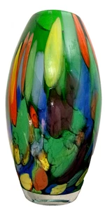MAKORA handgefertigte KROSNO 10" dicke KUNSTGLASVASE, perfekt, bunt POLEN, selten - Bild 1 von 7