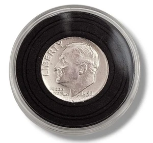 Beautiful genuine 1958-D 10-cent SILVER coin, over 66 years in circulation,(A#11 - Picture 1 of 8